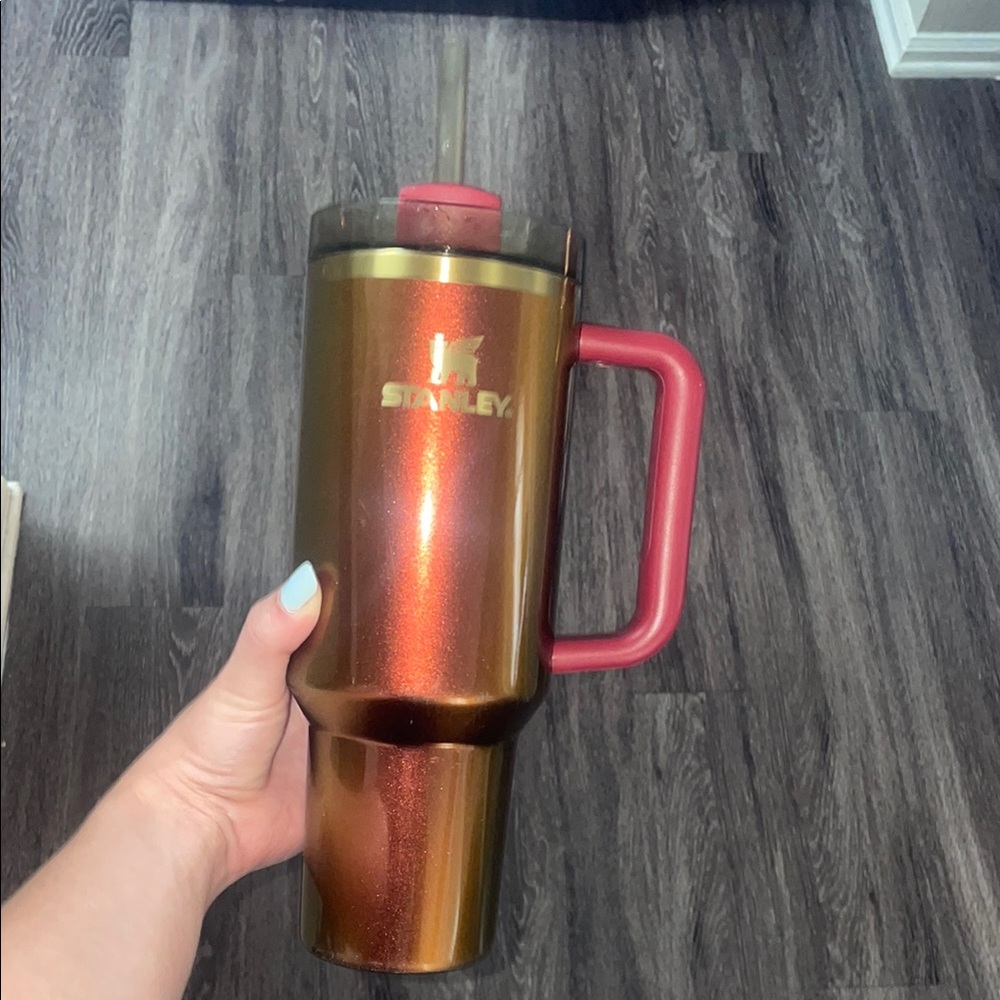 Lainey Wilson Stanley Metallic Gold Travel Mug with Red Handle